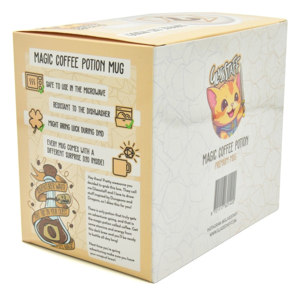 Glass Staff Gift Set Mug & Dice D20 Coffee Potion