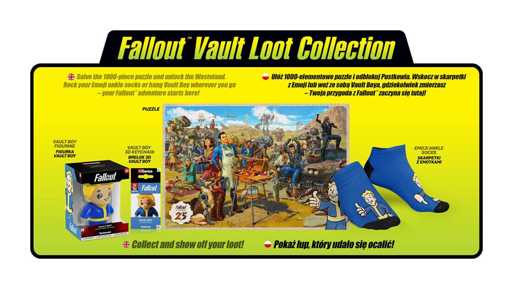 Fallout gift set Fallout Vault Loot Collection (Puzzle, socks, figurine & key ring)