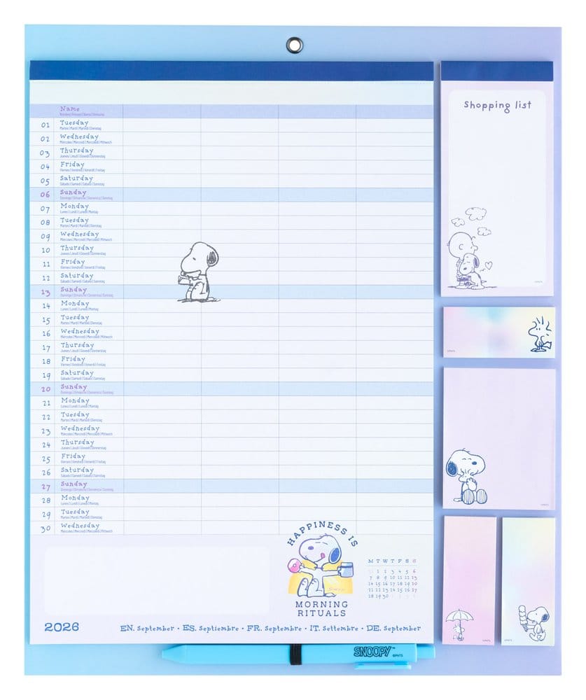 Snoopy Magnetic Planner 2026/27 30 x 35 cm