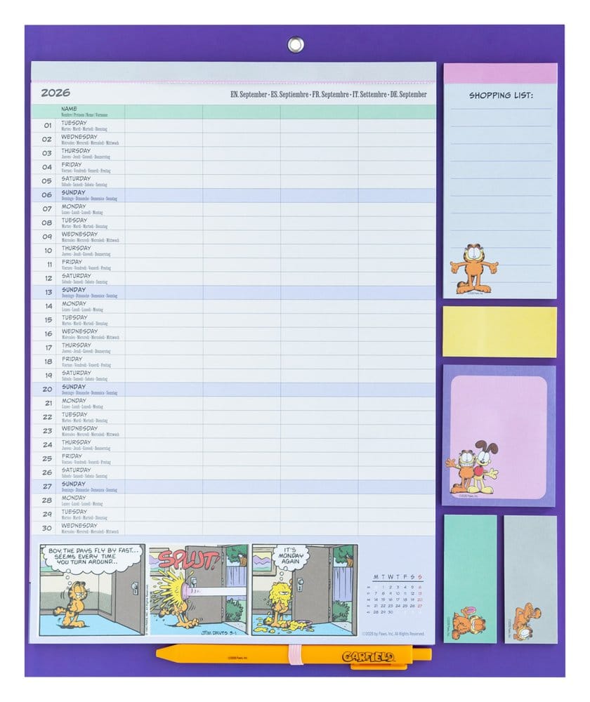Garfield Magnetic Planner 2026/27 30 x 35 cm