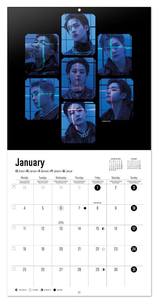 BTS 2027 Wall Calendar 30 x 30 cm