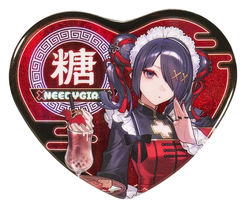 Needy Streamer Overload Needy Streamer Chinese Restaurant Series Heart-Shaped Pinback Button Ame