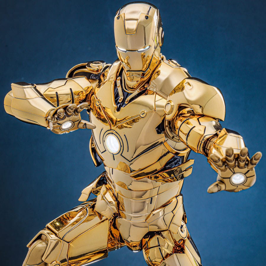 Iron Man Movie Masterpiece Diecast Action Figure 1/6 Iron Man Mark III (Gold Color Version) Hot Toys Exclusive 33 cm