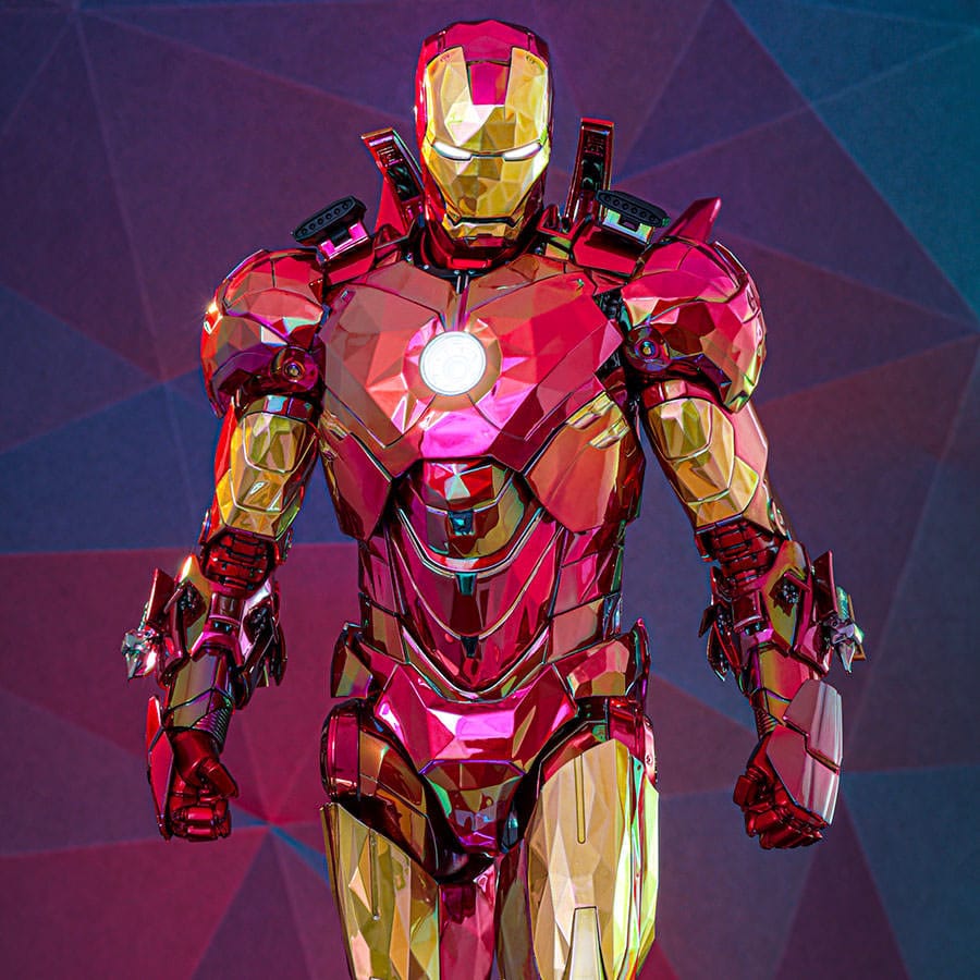 Iron Man Movie Masterpiece Diecast Action Figure 1/6 Iron Man Mark VI (Fractal Armor) Hot Toys Exclusive 33 cm
