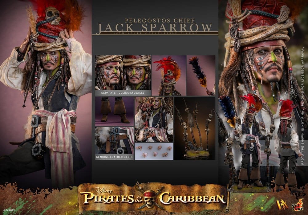 Pirates of the Caribbean: Dead Man's Chest Action DX Figure 1/6 Pelegostos Chief Jack Sparrow 30 cm