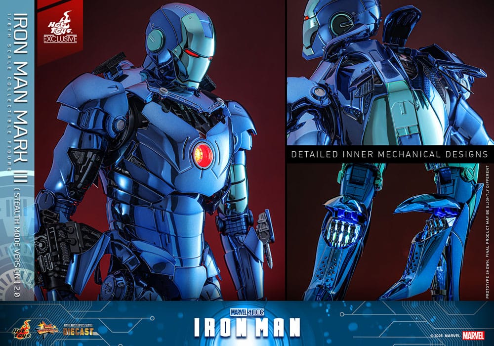 Iron Man Movie Masterpiece Diecast Action Figure 1/6 Iron Man Mark III (Stealth Mode Ver.) 2.0 Hot Toys Exclusive 33 cm