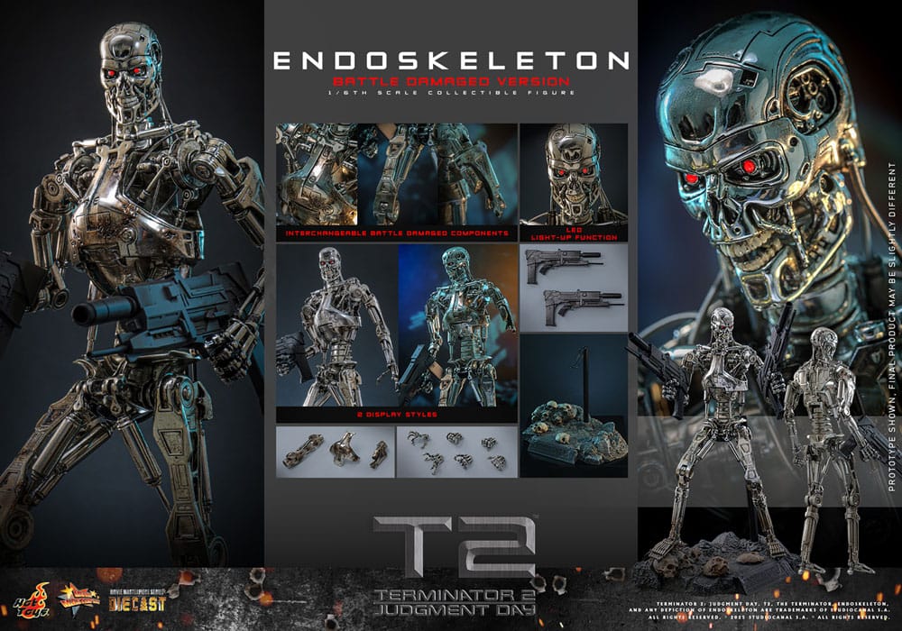 Terminator 2: Judgment Day Movie Masterpiece Action Figure 1/6 Endoskeleton (Battle Damaged Version) 31 cm