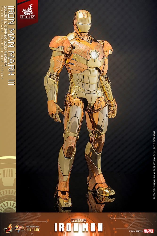 Iron Man Movie Masterpiece Diecast Action Figure 1/6 Iron Man Mark III (Golden & Copper Gold Version) Hot Toys Exclusive 33 cm