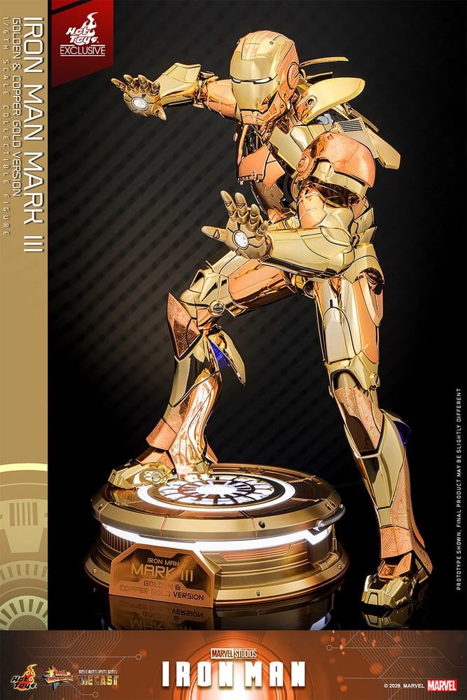 Iron Man Movie Masterpiece Diecast Action Figure 1/6 Iron Man Mark III (Golden & Copper Gold Version) Hot Toys Exclusive 33 cm