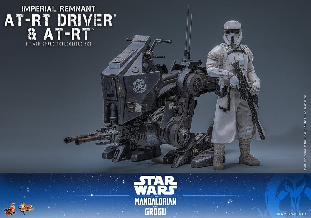 Star Wars: The Mandalorian & Grogu Movie Masterpiece Action Figure Set 1/6 Imperial Remnant AT-RT Driver & AT-RT 60 cm