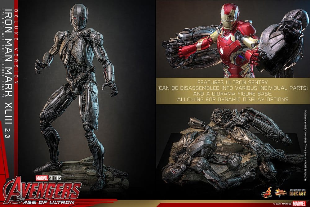Avengers: Age of Ultron Movie Masterpiece Diecast Action Figure 1/6 Iron Man Mark XLIII (2.0) (Deluxe Version) 32 cm