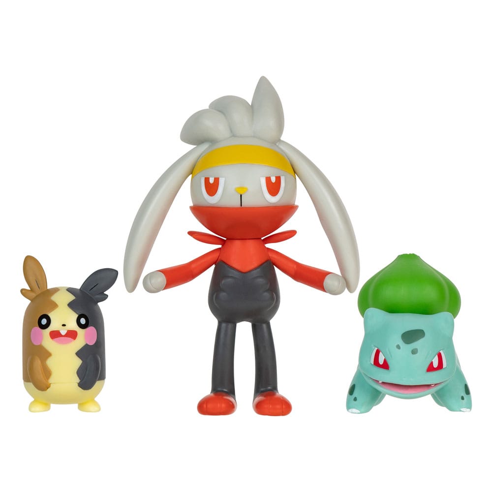 Pokémon Battle Figure Set 3-Pack Morpeko (Full-Belly Mode), Bulbasaur #1, Raboot 5 cm