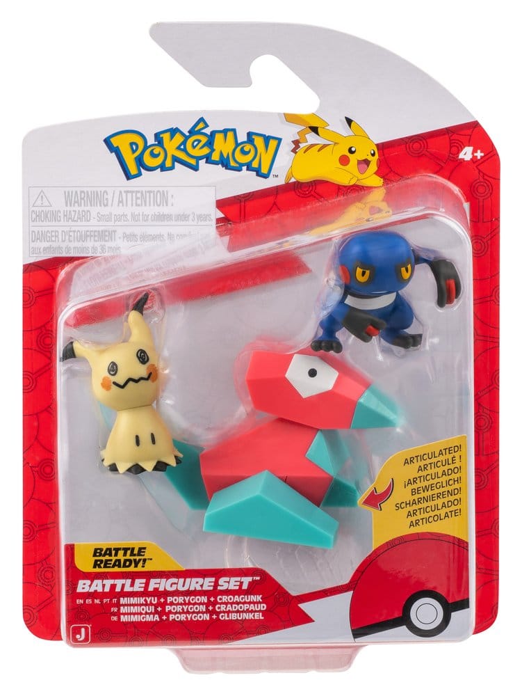 Pokémon Battle Figure 3-Pack Mimikyu, Porygon & Croagunk