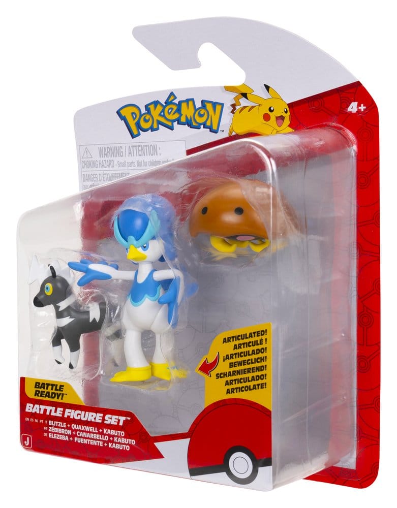 Pokémon Battle Figure 3-Pack Blitzle, Kabuto & Quaxwell