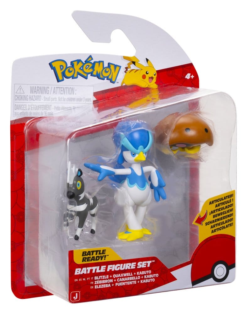 Pokémon Battle Figure 3-Pack Blitzle, Kabuto & Quaxwell