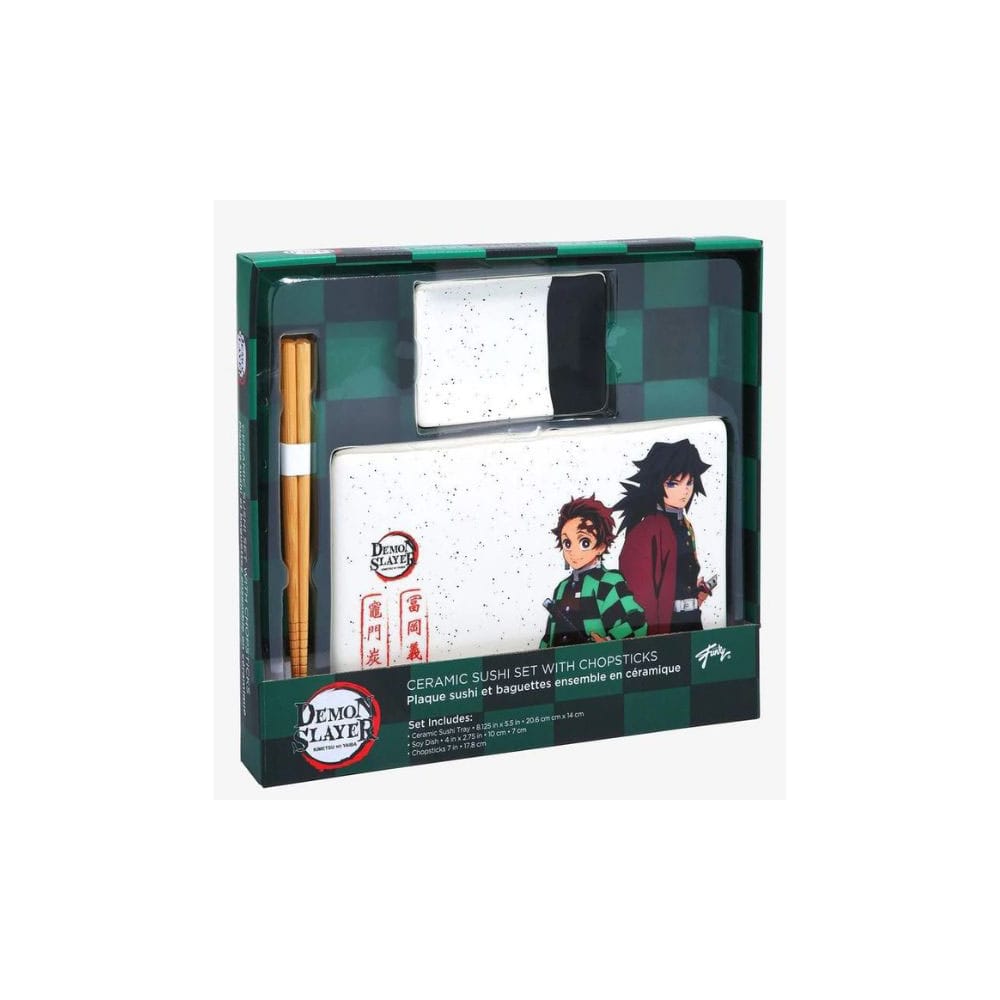 Demon Slayer Ceramic Sushi Set with Chopsticks Tanjiro & Giyu