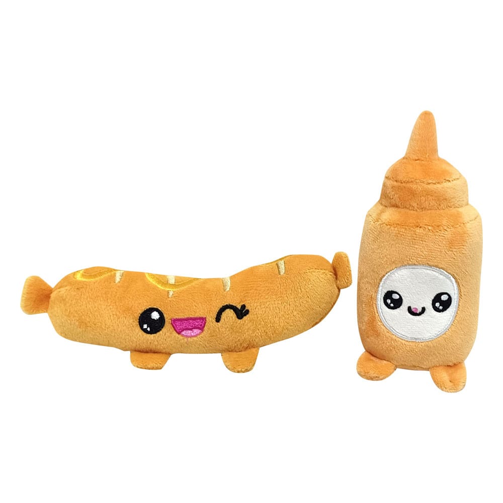 Yummis Together Plush Figures 2 Pack Sausage & Mustard in Take Away Bag 21 cm