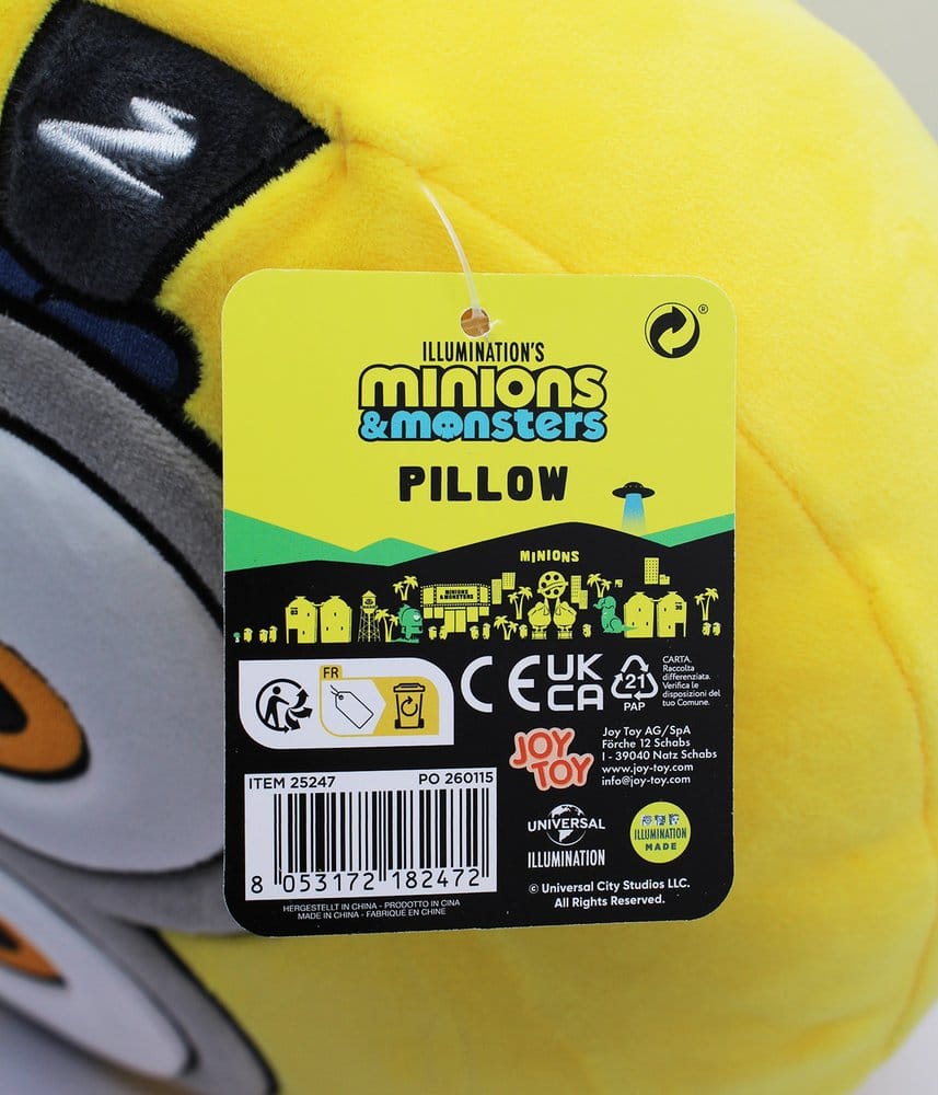 Minions 3 round plush cushion embroidered 30x10x30 cm