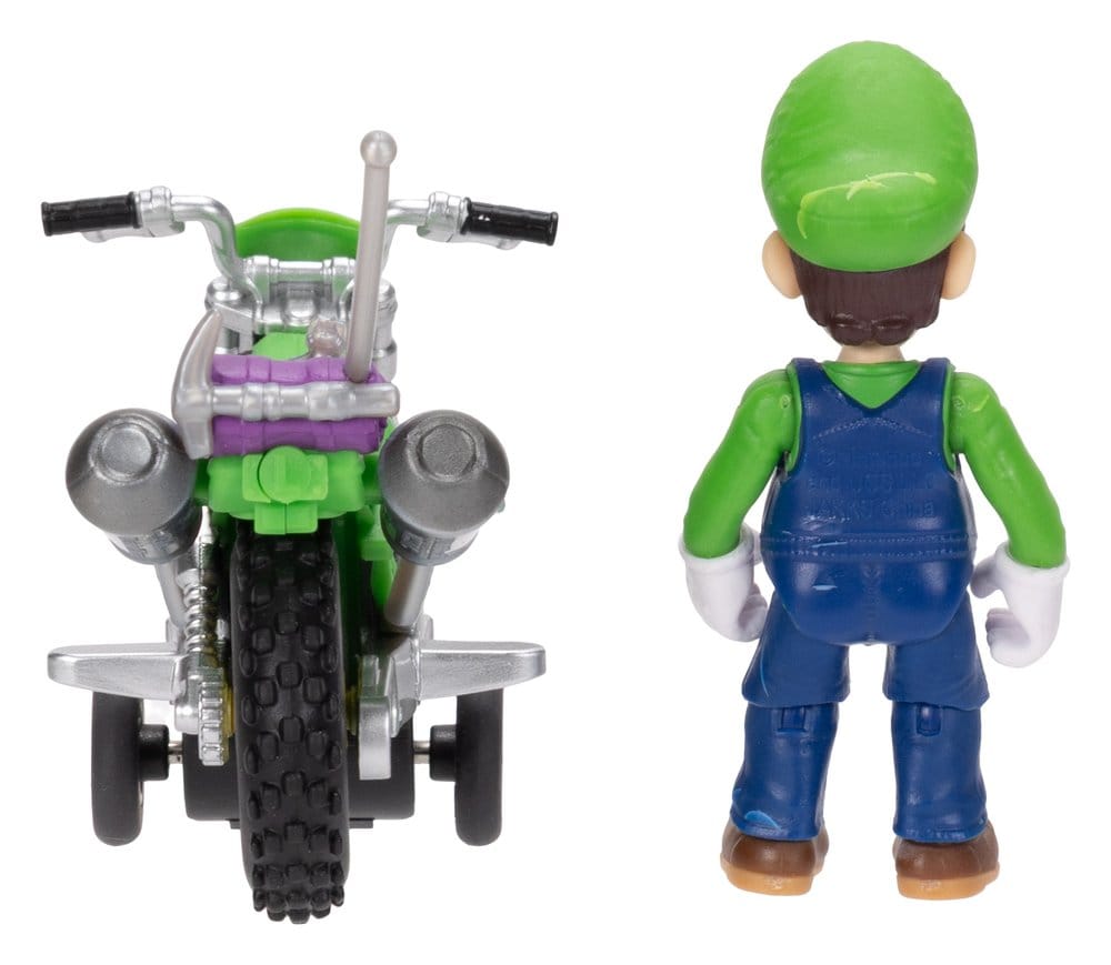 The Super Mario Galaxy Movie Action Figure with Pull Back Motorcycle Luigi 6 cm