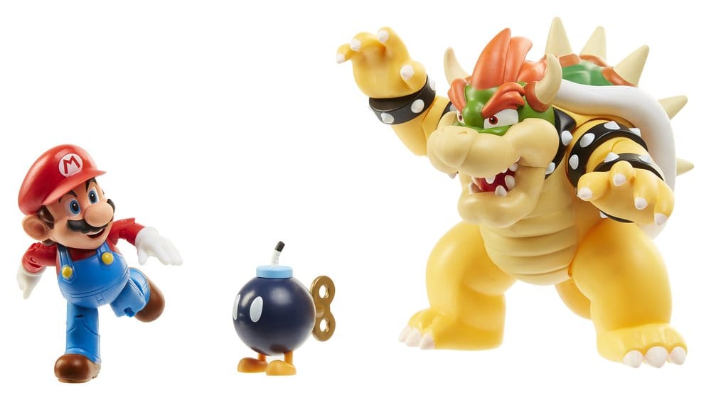 World of Nintendo Action Figure 3-Pack Mario vs. Bowser Lava Battle 6-15 cm