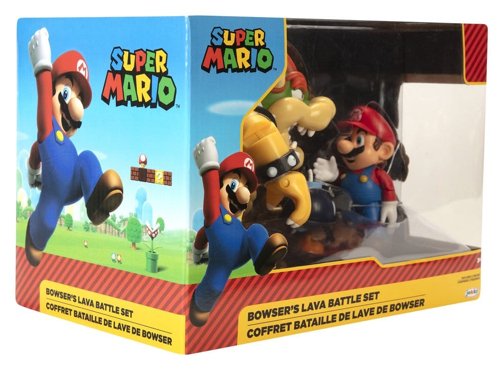 World of Nintendo Action Figure 3-Pack Mario vs. Bowser Lava Battle 6-15 cm