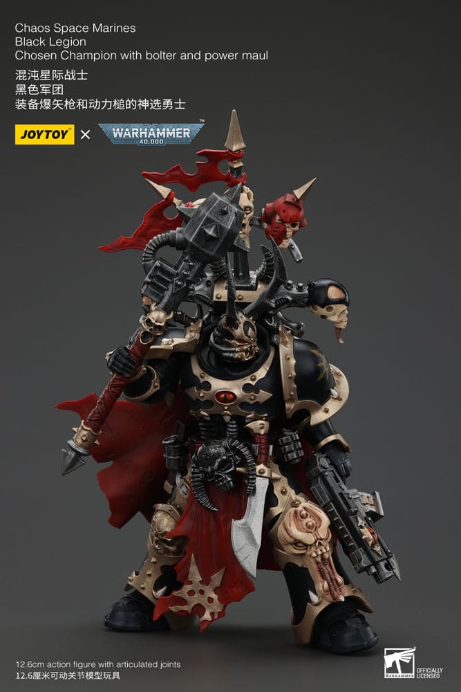 Warhammer 40k Actionfigur Chaos Space Marines Black Legion Chosen Champion with bolter and power maul 20 cm