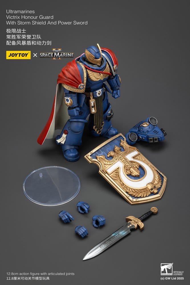 Warhammer 40k Action Figure Ultramarines Victrix Honour Guard with Storm Shield And Power Sword 20 cm