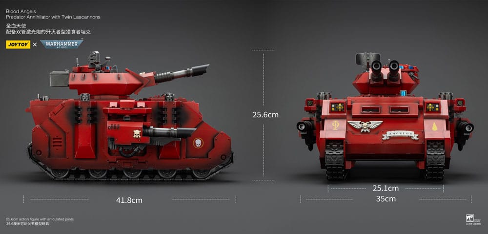 Warhammer 40k Action Figure 1/18 Blood Angels Predator Annihilator with Twin Lascannons 26 cm