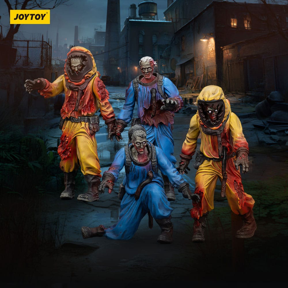 Zombie Dark Source Action Figures 4-Pack Biochemical Lab Team 8 cm