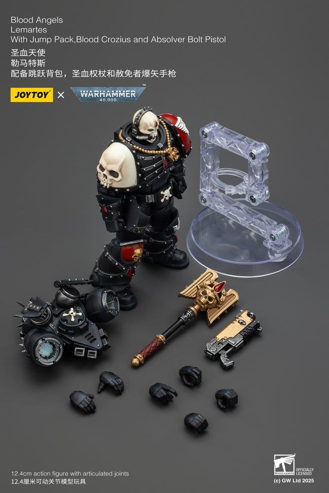 Warhammer 40,000: Combat Patrol Blood Angels Action Figure Lemartes With Jump Pack Blood Crozius and Absolver Bolt Pistol 12 cm