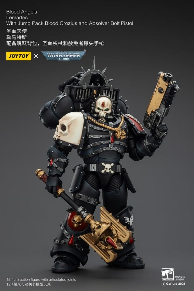 Warhammer 40,000: Combat Patrol Blood Angels Action Figure Lemartes With Jump Pack Blood Crozius and Absolver Bolt Pistol 12 cm