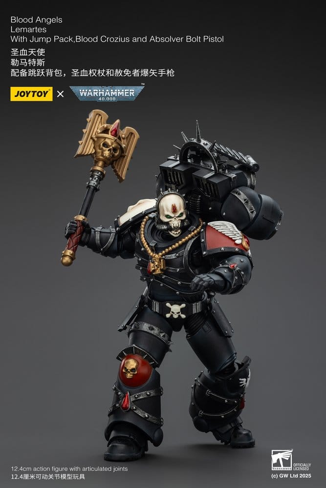 Warhammer 40,000: Combat Patrol Blood Angels Action Figure Lemartes With Jump Pack Blood Crozius and Absolver Bolt Pistol 12 cm