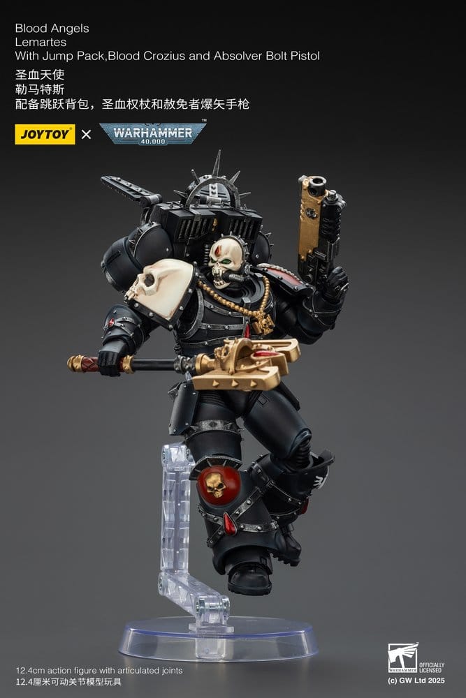 Warhammer 40,000: Combat Patrol Blood Angels Action Figure Lemartes With Jump Pack Blood Crozius and Absolver Bolt Pistol 12 cm