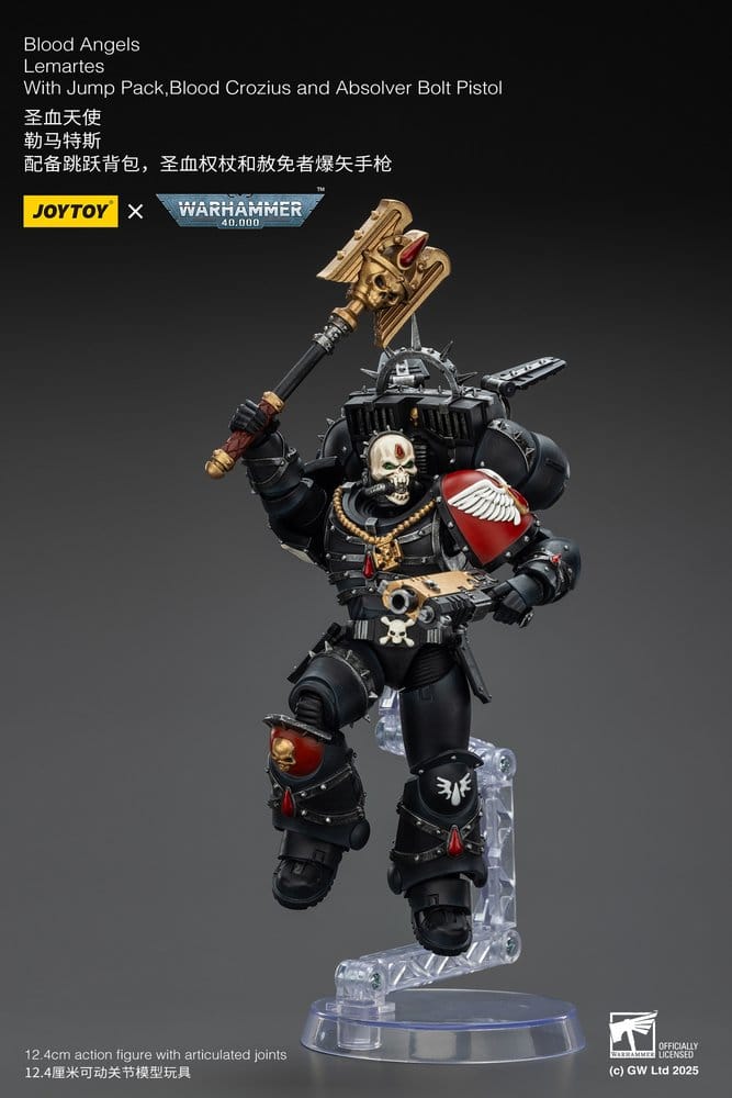 Warhammer 40,000: Combat Patrol Blood Angels Action Figure Lemartes With Jump Pack Blood Crozius and Absolver Bolt Pistol 12 cm