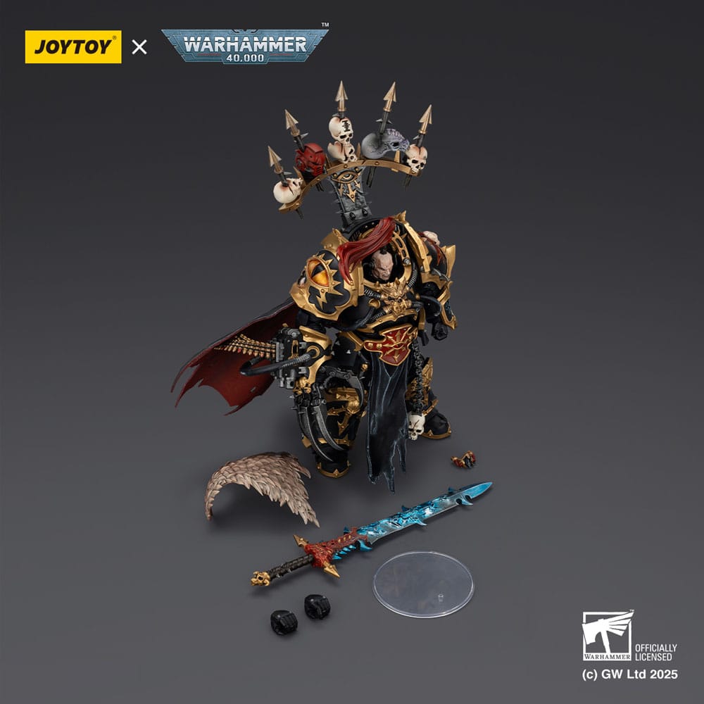Warhammer 40,000 Action Figure Black Legion Abaddon the Despoiler with Drach'nyen and Talon 16 cm