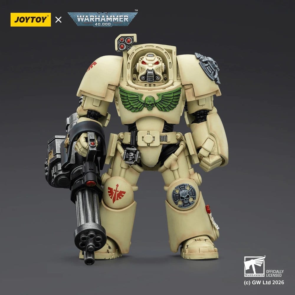 Warhammer 40,000 Action Figure Dark Angels Deathwing Terminator 3 with Power Fist and Assault Cannon 14 cm