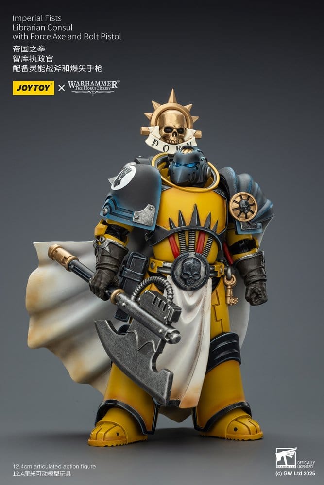 Warhammer Imperial Fists Action Figure Librarian Consul with Force Axe and Bolt Pistol 12 cm