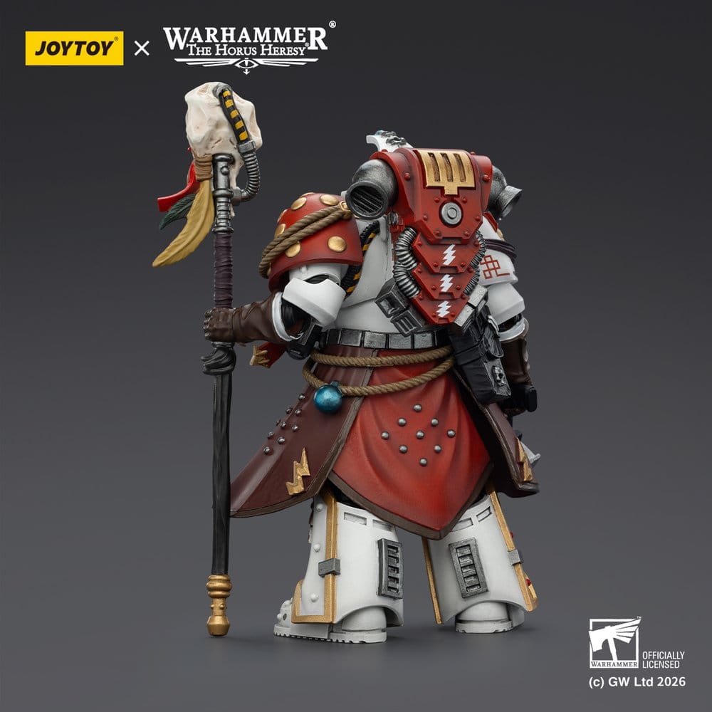 Warhammer 40,000 Action Figure White Scars Stormseer Consulwith Force Staff and Bolt Pistol 12 cm
