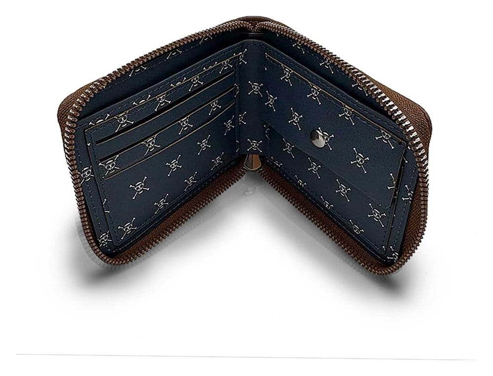 One Piece Wallet Men's Zip Skull