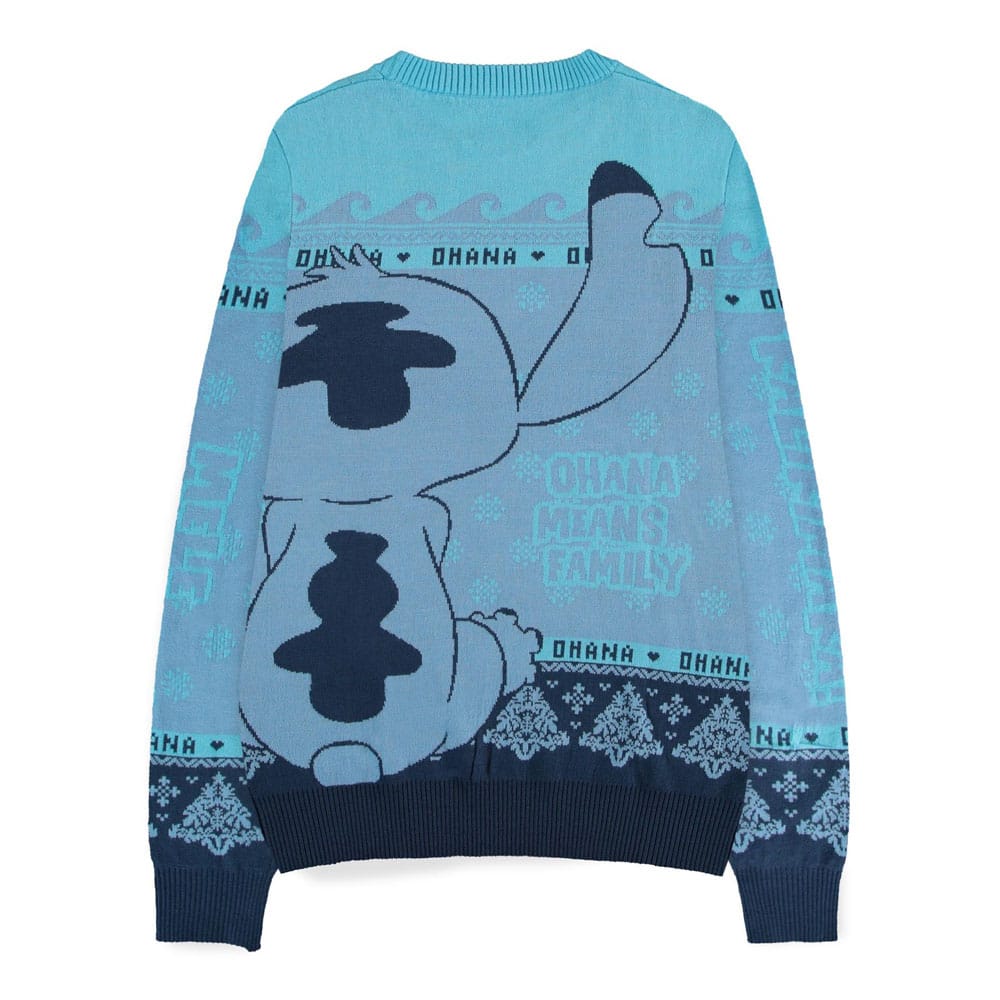 Lilo & Stitch Sweatshirt Christmas Jumper Stitch Blue Size M