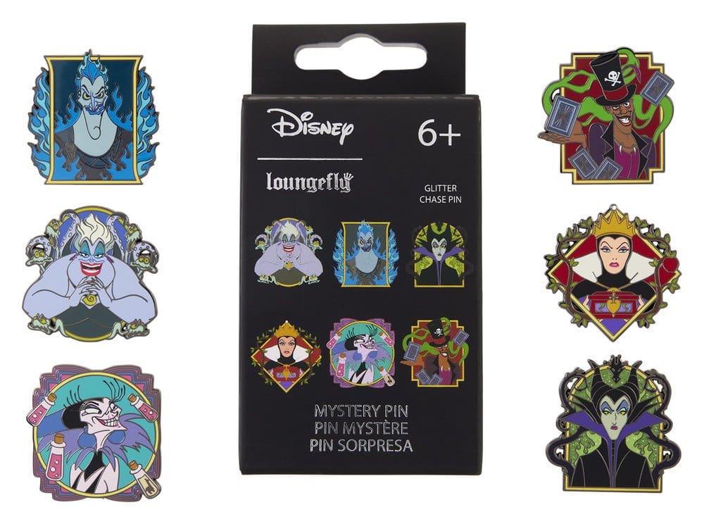 Disney Villains by Loungefly Enamel Pins Blind Display (12)