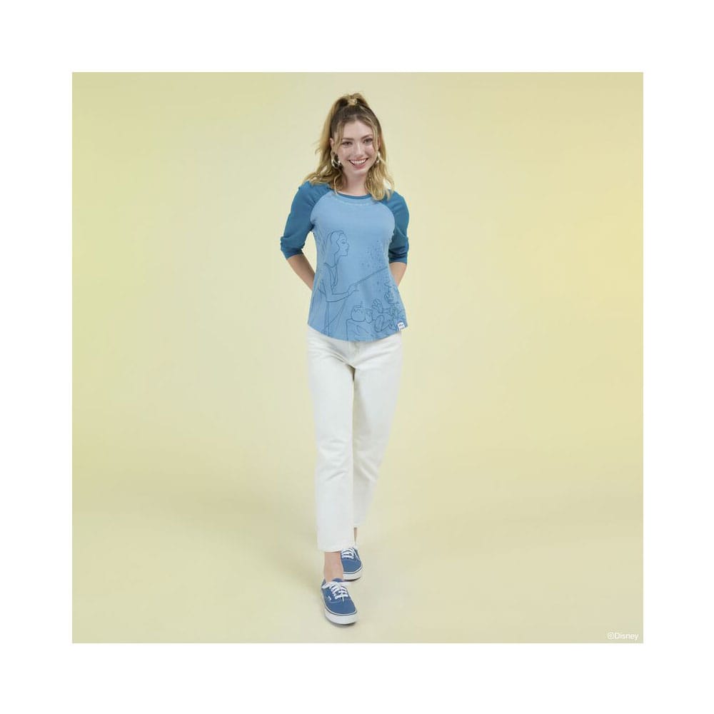 Pinocchio by Loungefly Tee T-Shirt Unisex Blue Fairy Shirred Raglan Size S