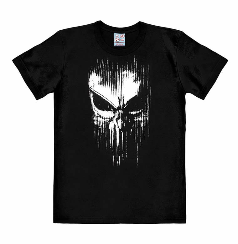 Marvel Easy Fit T-Shirt Punisher - Striped Skull Size M