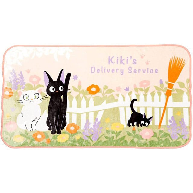 Studio Ghibli Fleece Blanket Kiki's Delivery Service Jiji & Lily Strawberry Arch 80 x 150 cm