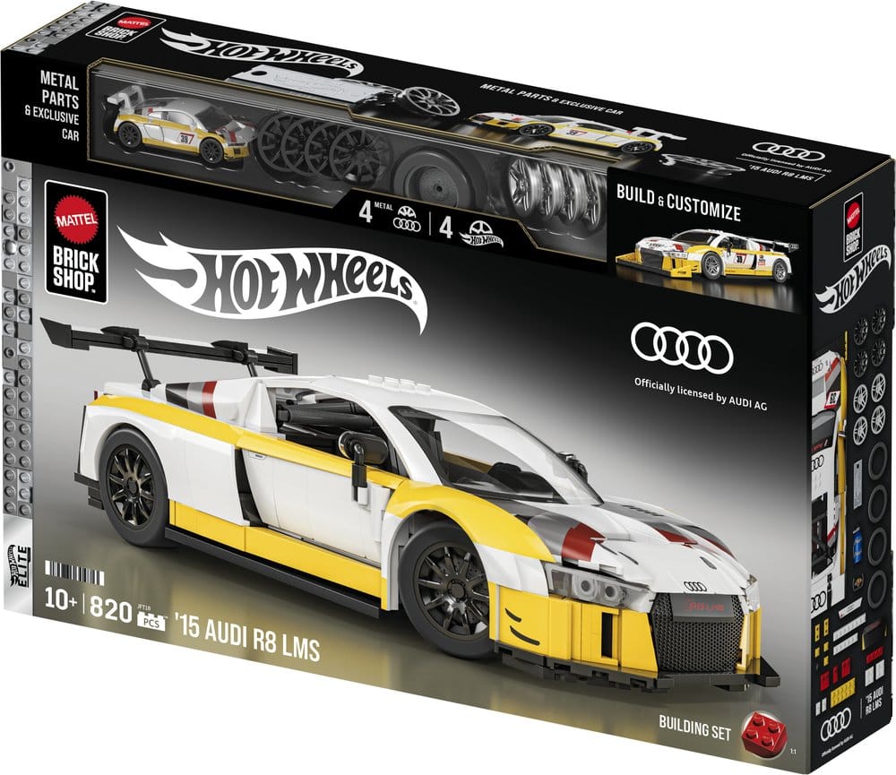 Hot Wheels Elite Mattel Brick Shop Building Set 1/16 '15 Audi R8 LMS