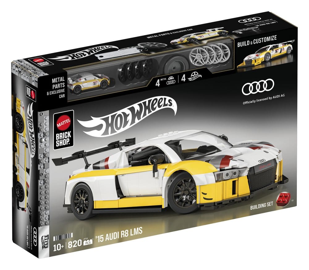 Hot Wheels Elite Mattel Brick Shop Building Set 1/16 '15 Audi R8 LMS