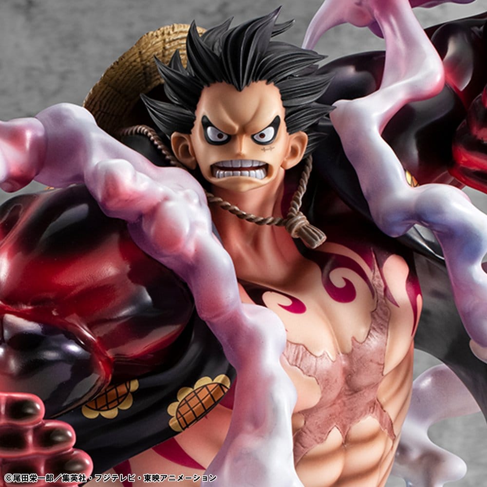 One Piece Portrait.Of.Pirates SA-Maximum PVC Figure Monkey D. Luffy Gear 4 Bounce-Man 10th Limited Ver. 30 cm