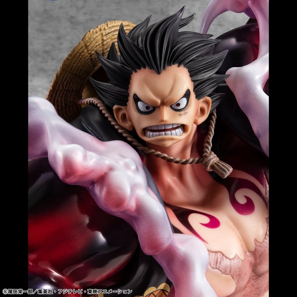 One Piece Portrait.Of.Pirates SA-Maximum PVC Figure Monkey D. Luffy Gear 4 Bounce-Man 10th Limited Ver. 30 cm