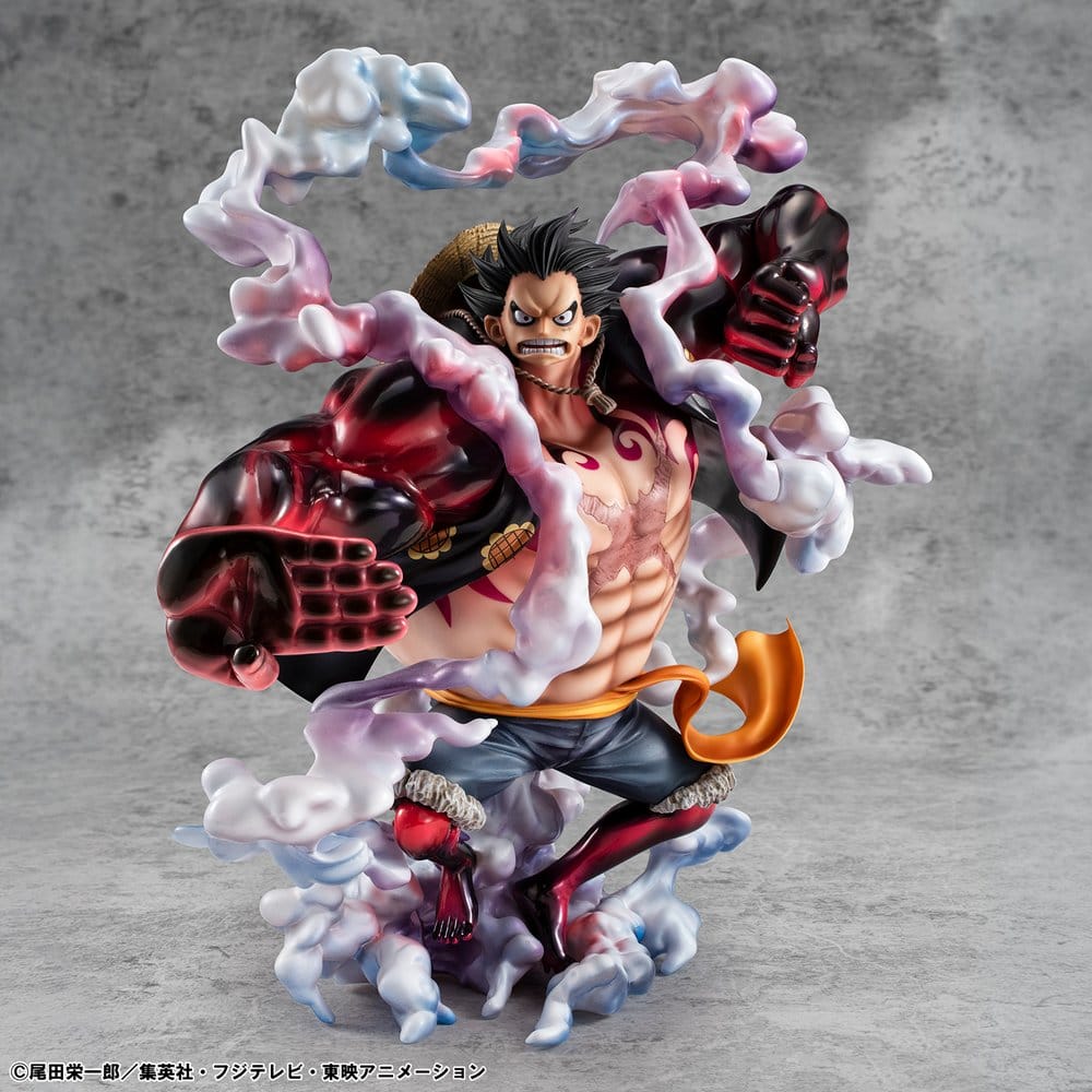 One Piece Portrait.Of.Pirates SA-Maximum PVC Figure Monkey D. Luffy Gear 4 Bounce-Man 10th Limited Ver. 30 cm