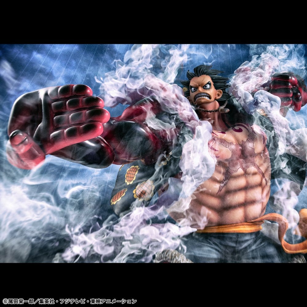One Piece Portrait.Of.Pirates SA-Maximum PVC Figure Monkey D. Luffy Gear 4 Bounce-Man 10th Limited Ver. 30 cm